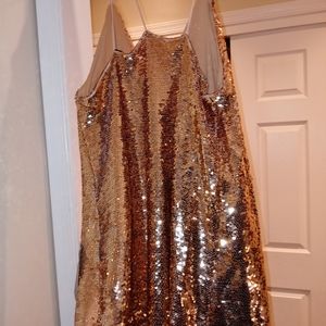 Rose gold sequin dress